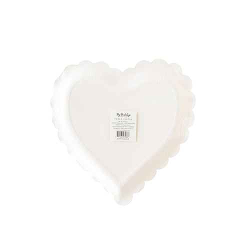 Scalloped Heart Paper Plates - 8 Pack