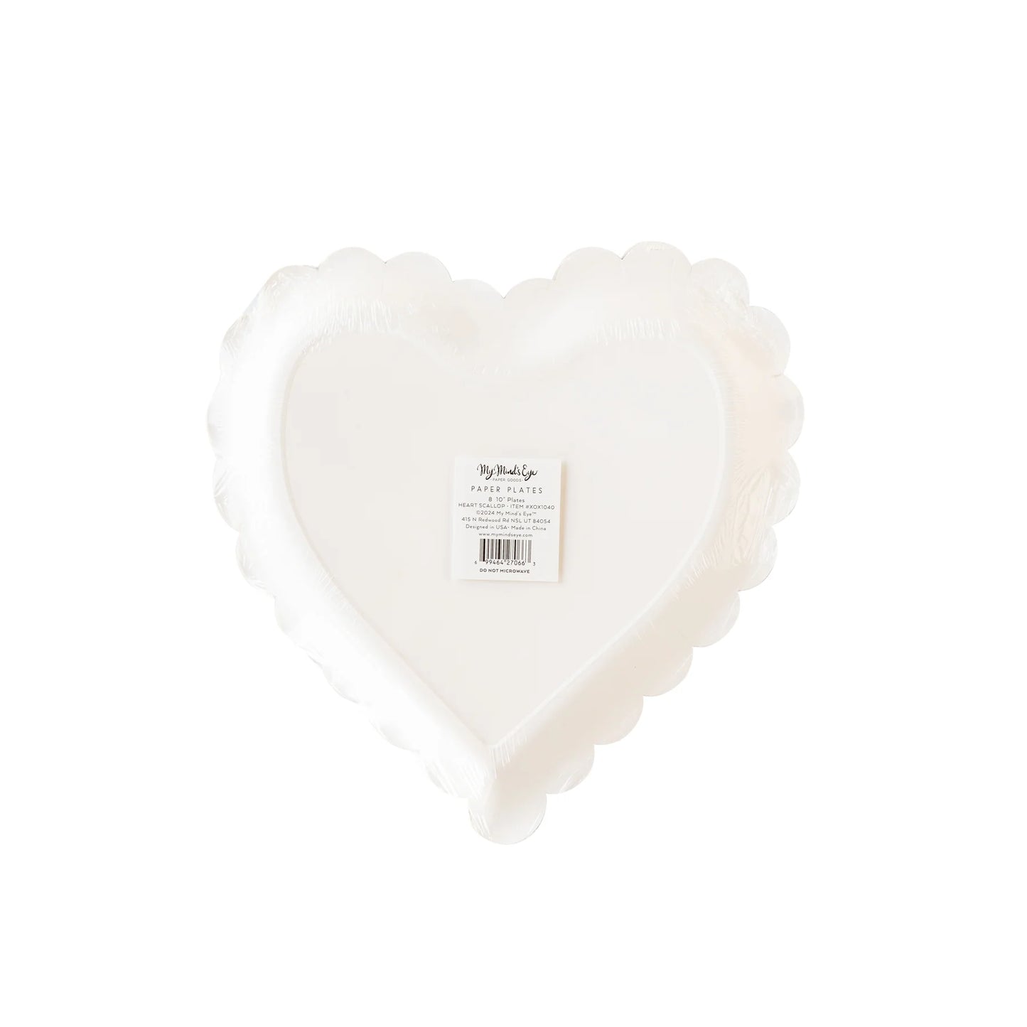 Load image into Gallery viewer, B&amp;amp;W Scalloped Heart Paper Plates
