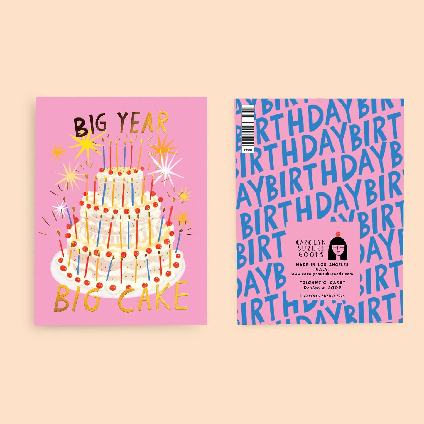 Big Year Big Cake Birthday Card