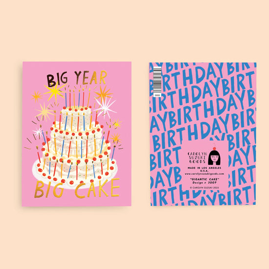 Big Year Big Cake Birthday Card
