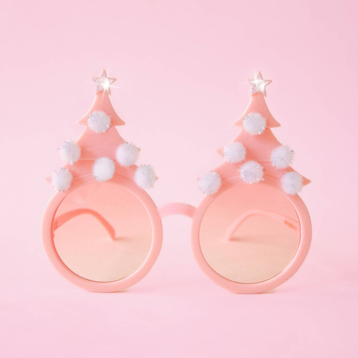 Christmas Tree Holiday Glasses - Pastel Pink