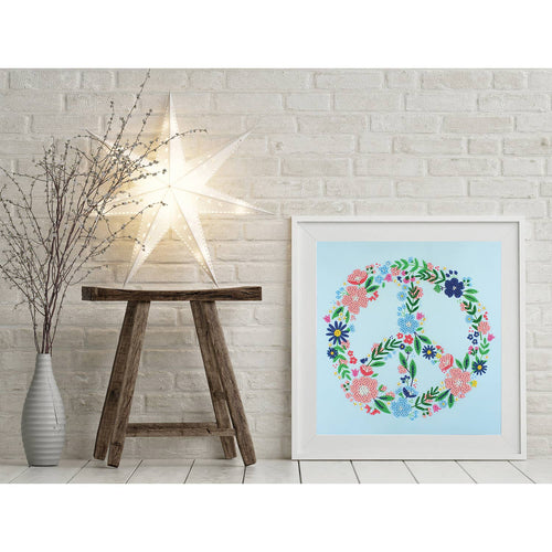 Floral Peace Sign Diamond Painting Kit