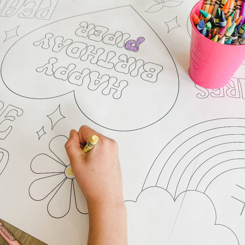 Groovy Coloring Table Runner - Happy Birthday