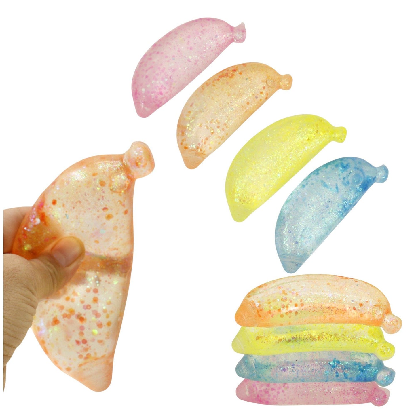 Glitter Banana Squishy Toy