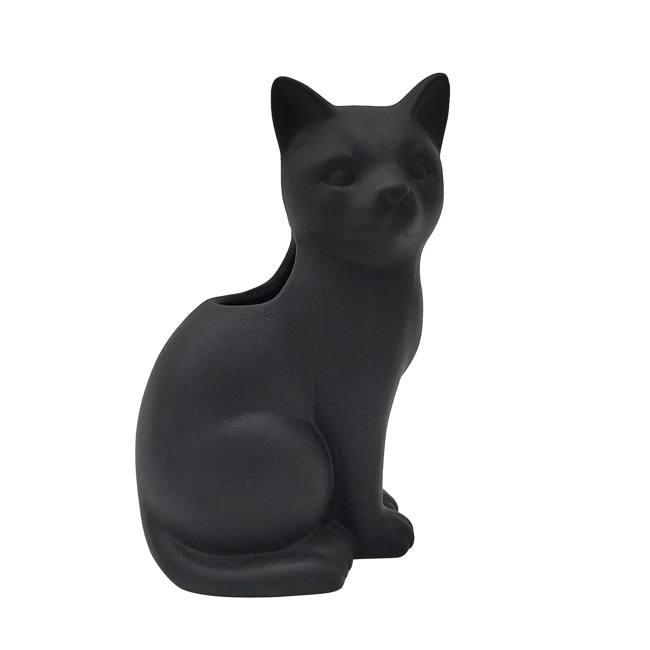 7" Black Cat Ceramic Vase