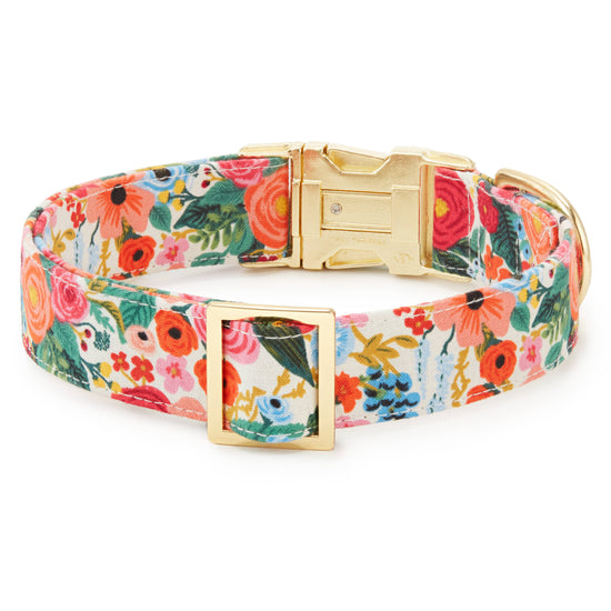 Rifle Paper Co. x TFD Garden Party Dog Collar: S/ Gold