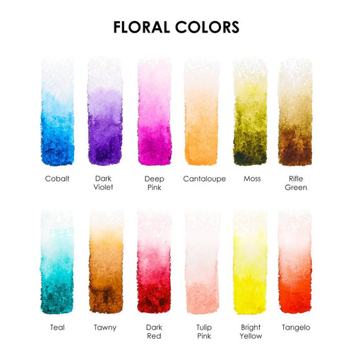 Floral Watercolor Pocket Set With Brush