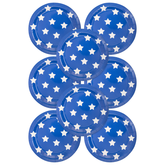 Blue Stars Paper Plates - 8 ct.