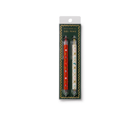 Holiday Argyle Gel Pens - Set of 2