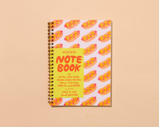 Hot Dogs Letterpress Spiral Notebook