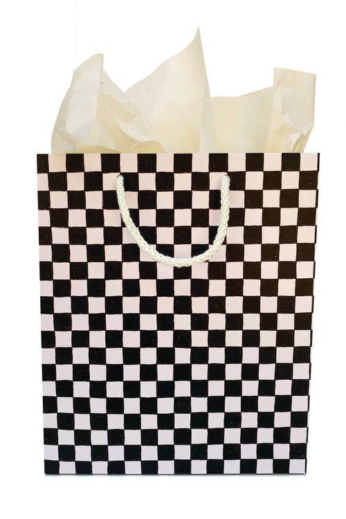 Black Checker Gift Bag