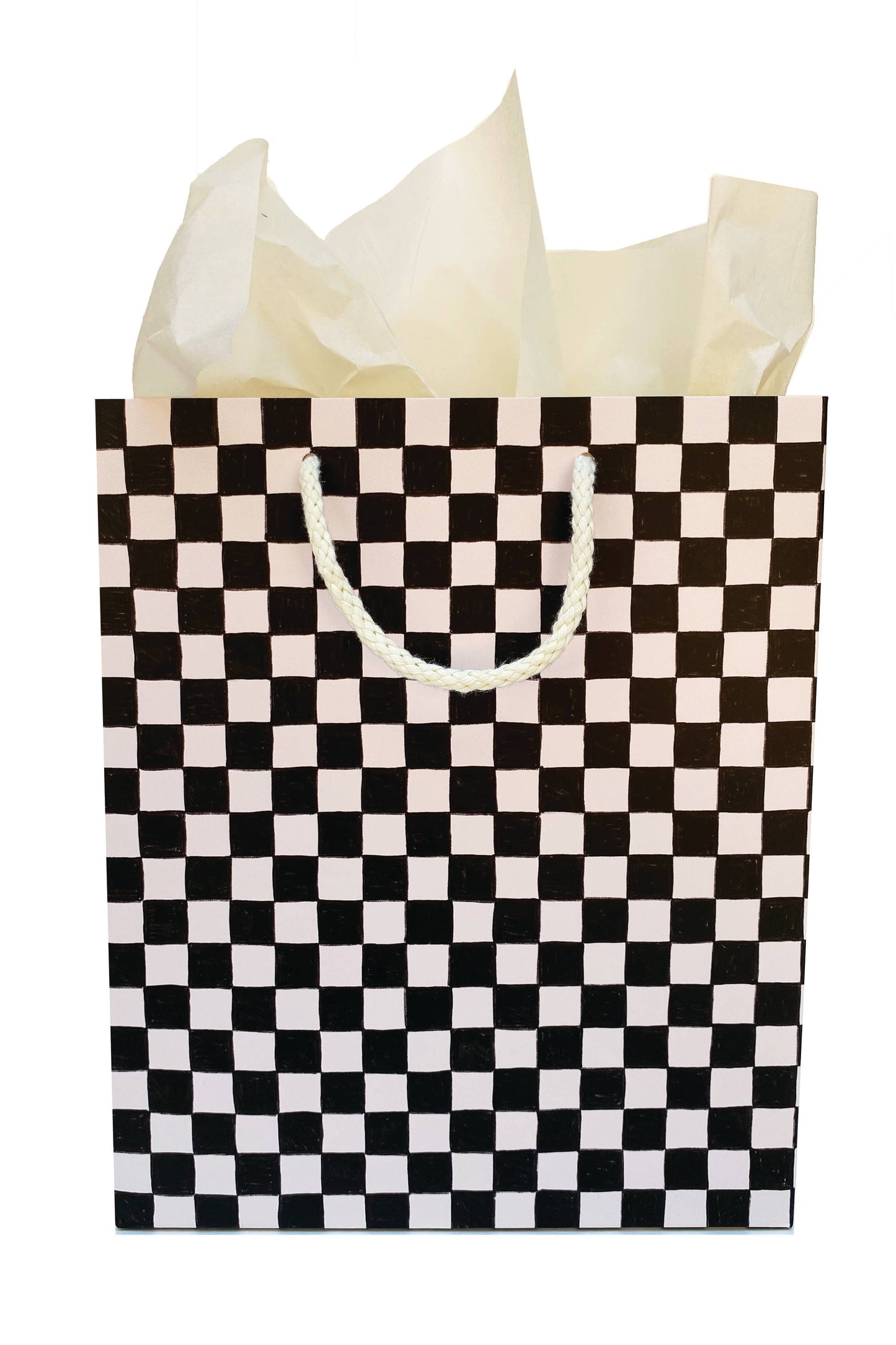Black Checkers Gift Bag