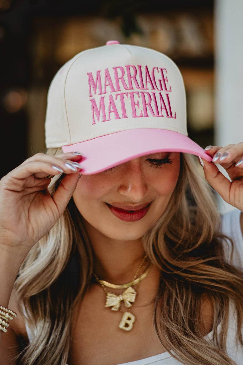 Marriage Material Vintage Style Hat - Pink