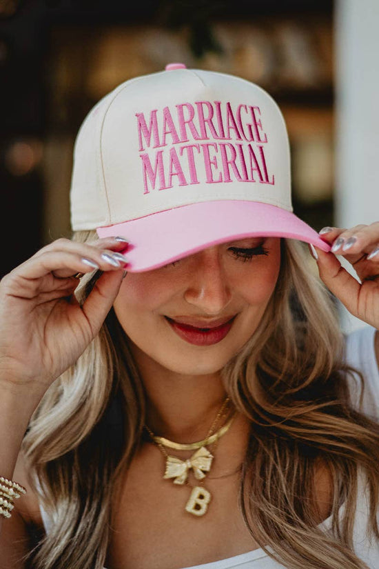 Marriage Material Vintage Style Hat - Pink