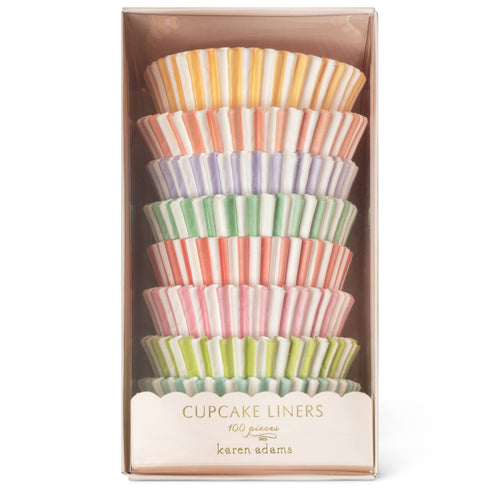 Cupcake Liners: Round Pastel Stripe