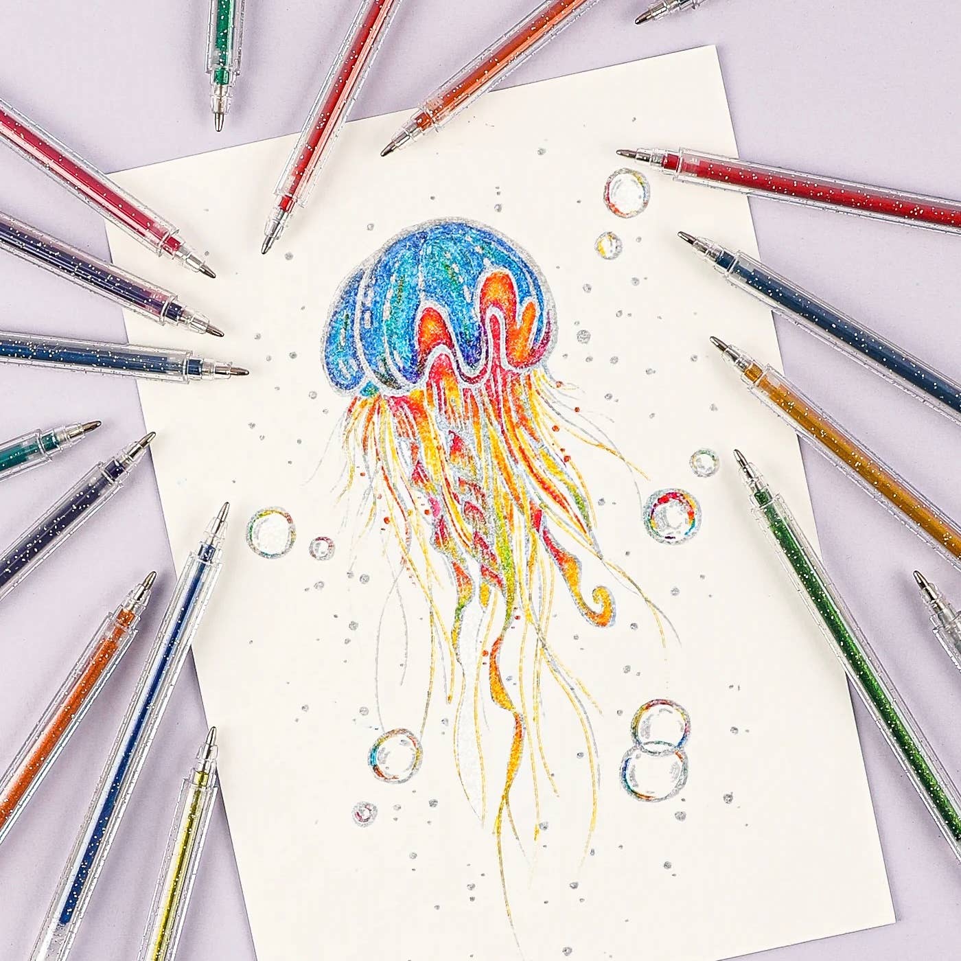 Iridescent Glitter Gel Pen Set of 18