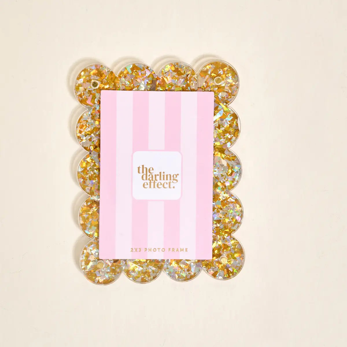 Mini Acrylic Picture Frame Magnet – Gold Glitter