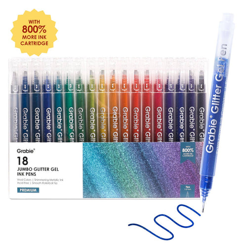 Jumbo Iridescent Glitter Gel Pen Set of 18
