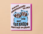 Partners in Crime Letterpress Anniversary Card