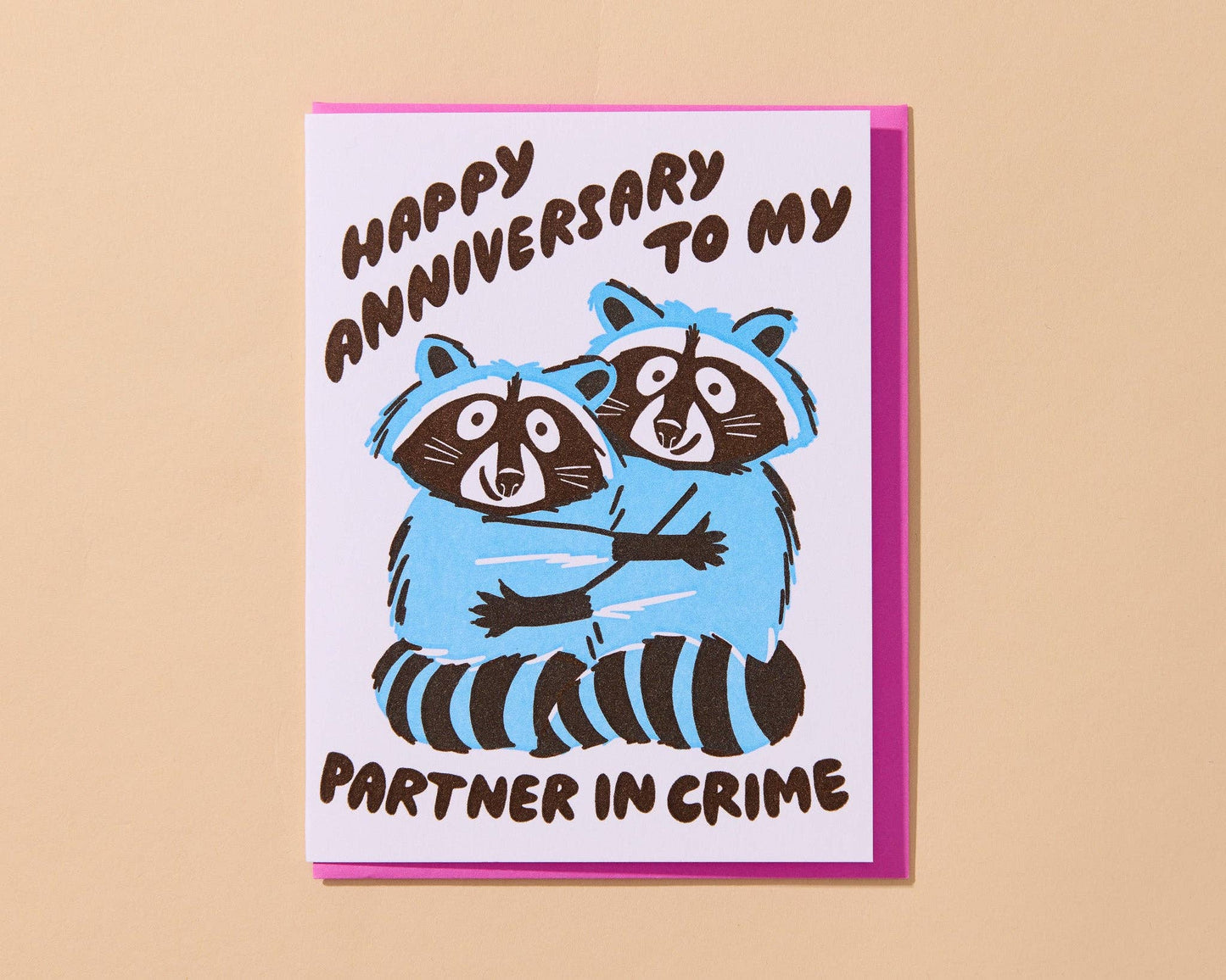 Partners in Crime Letterpress Anniversary Card