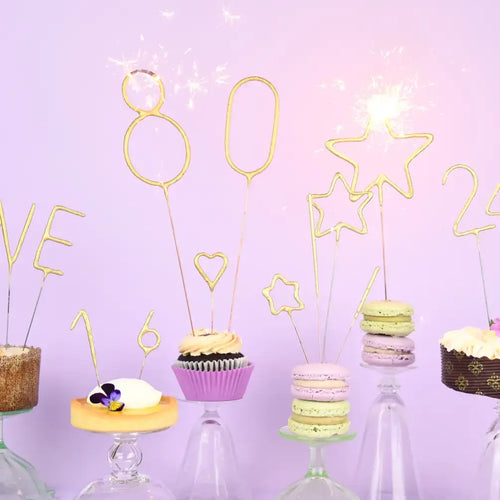4" Mini Gold Number Sparkler - Star