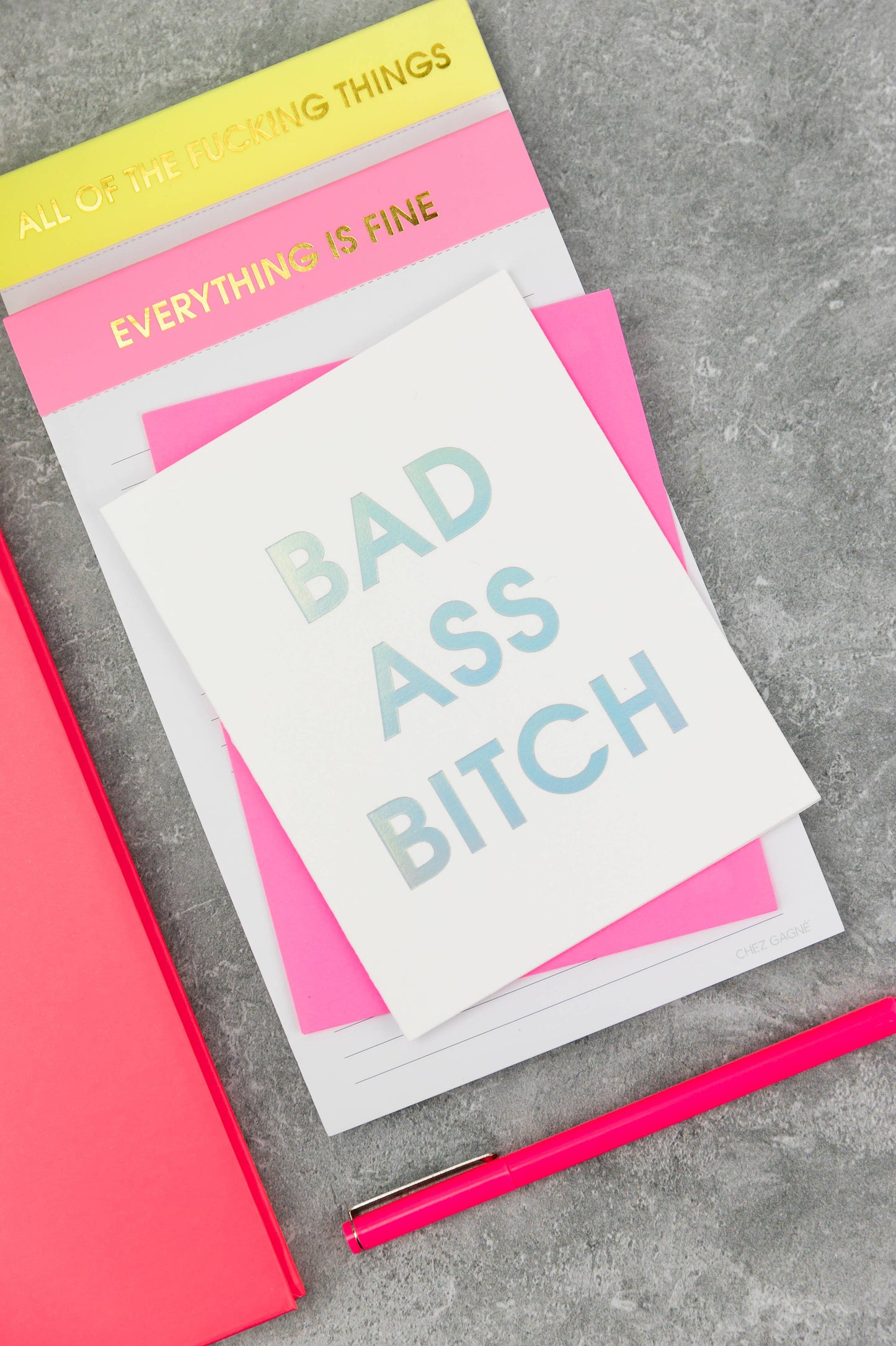 All Of The Fucking Things - Lined Notepad - Perforated Sheets - Bright Yellow