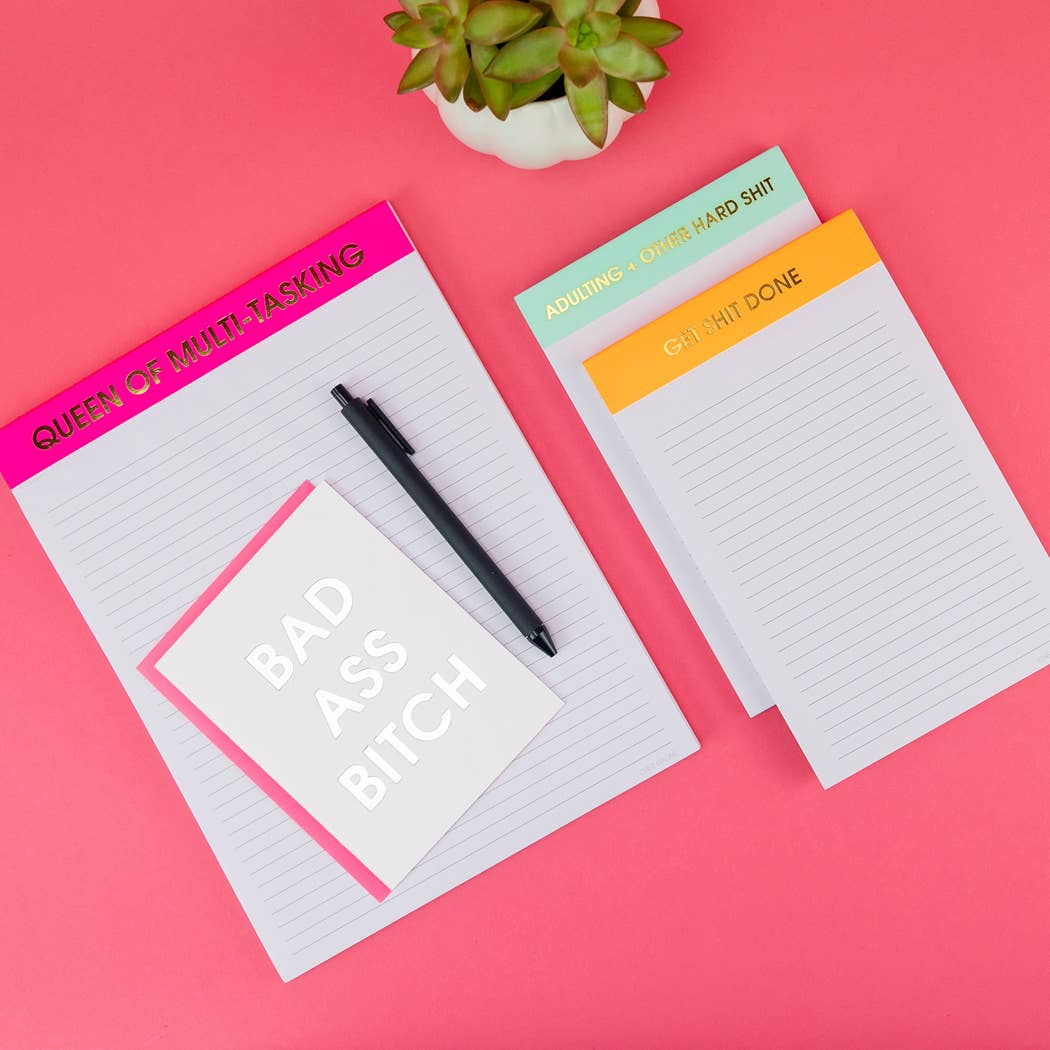 Get Shit Done Notepad - Lined Notepad - Perforated Sheets - Orange