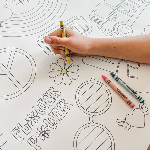 Groovy Coloring Table Runner - Happy Birthday
