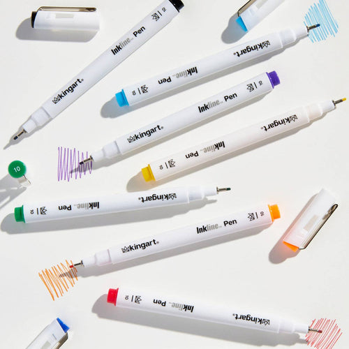 Inkline™ PRO Fine Line Archival Ink Pens - Size 10 - 8 Colors