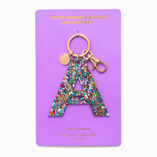 Letter Keychains - Colorful Confetti