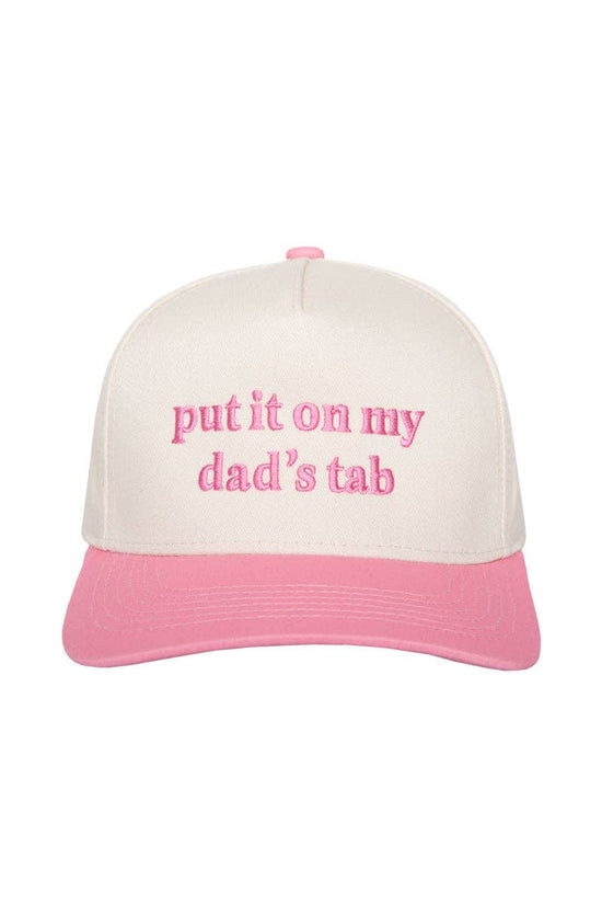 Put It On My Dad's Tab Vintage Style Hat - Pink