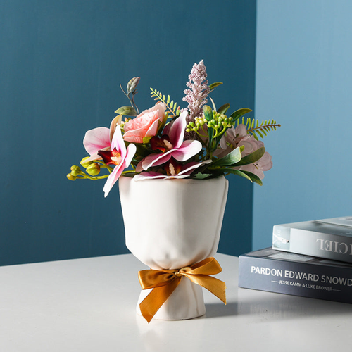 Bouquet Ceramic Vase - White