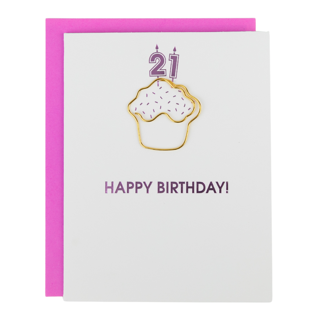 Happy Birthday 21 Milestone Paperclip Card