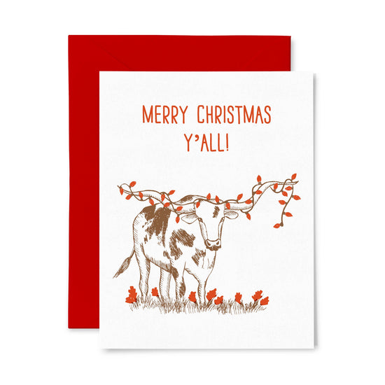 Longhorn Christmas Greeting Cards - Set of 6