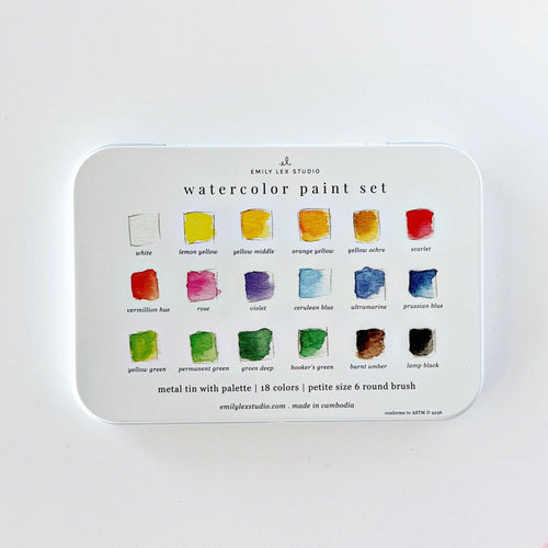 Watercolor Set - 18 Colors with Brush