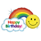 Rainbow Smiley HBD Foil Balloon