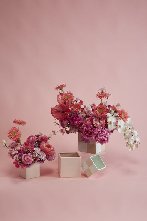 Urban Square Planter Vase - Small Solid Blush