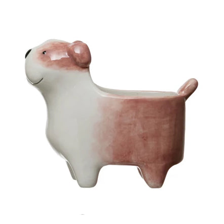 Ceramic Dog Planter Vase