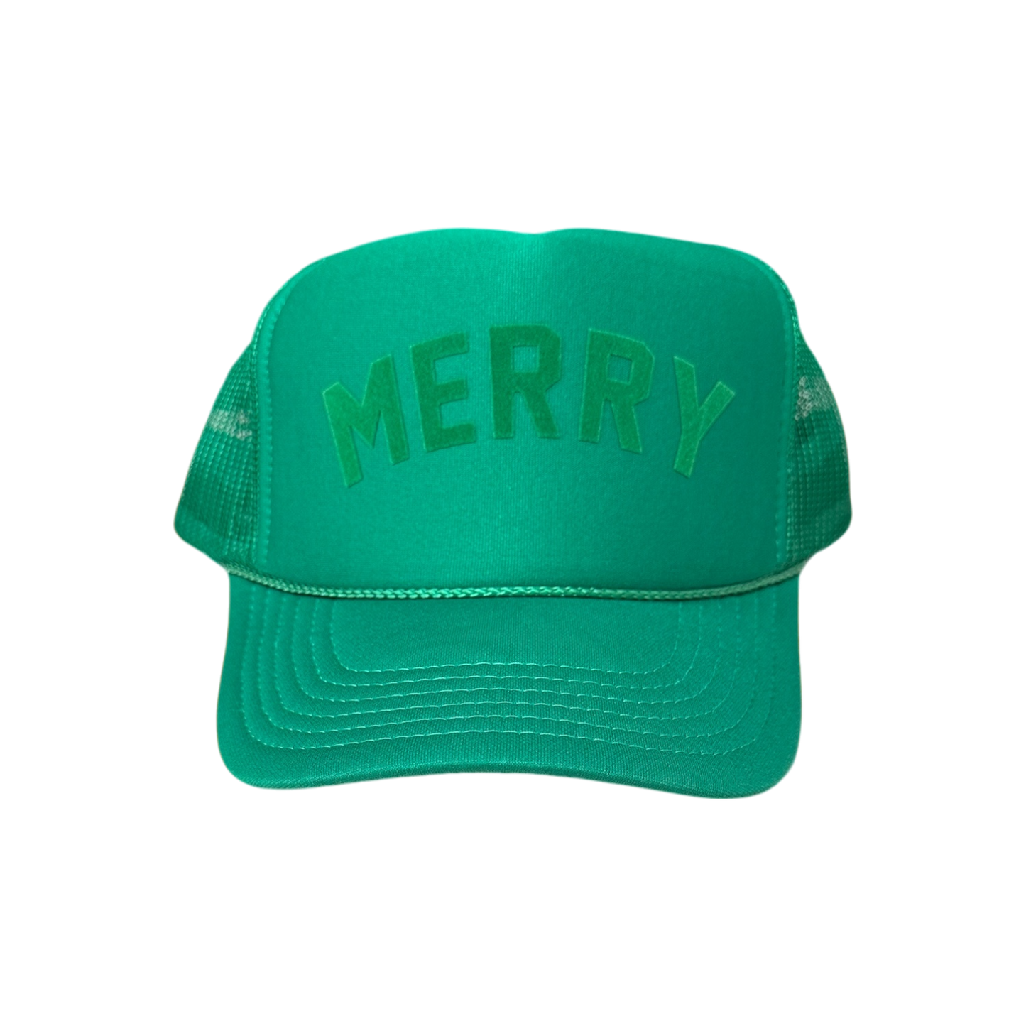 Holiday MERRY Trucker Hat - Green Monochrome