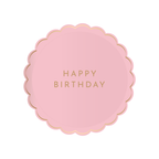 Pink Scallop HAPPY BIRTHDAY Plates - 8 ct.