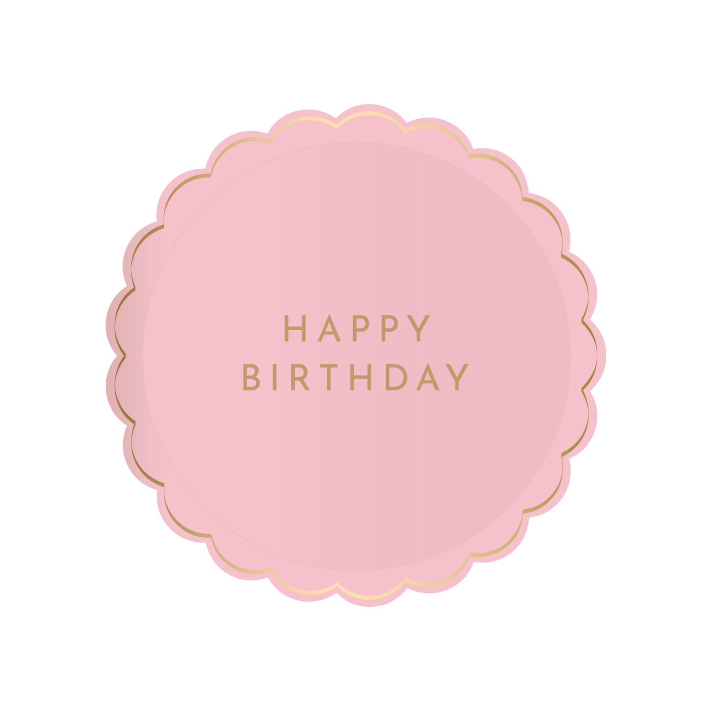 Pink Scallop HAPPY BIRTHDAY Plates - 8 ct.