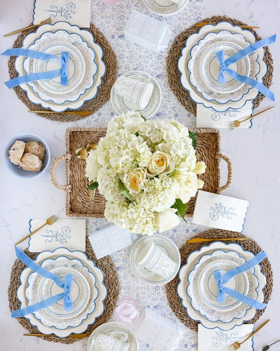 Pembroke Cream with Blue Edge 12" Paper Plates