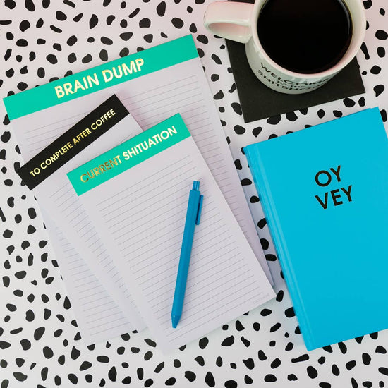 To Complete After Coffee - Lined Notepad - Perforated Sheets - Black