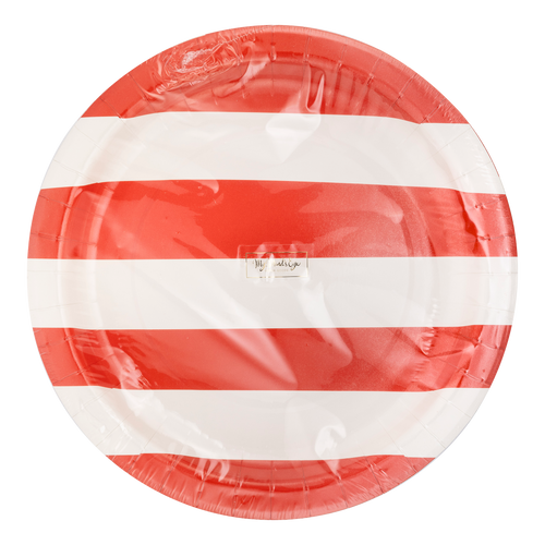 Red Stripe Paper Plates - 8 ct.