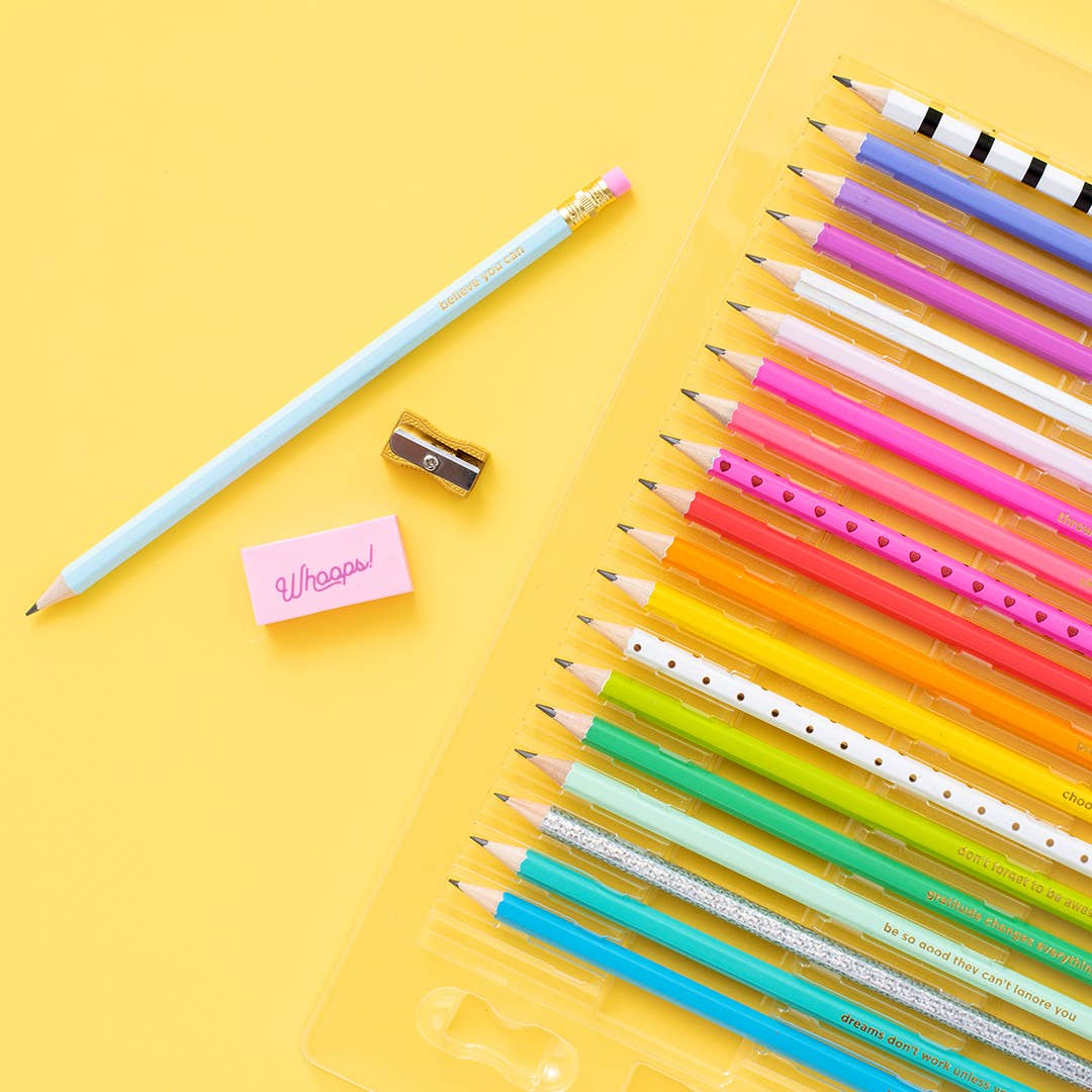 Motivational Pencil Set - Assorted Colors