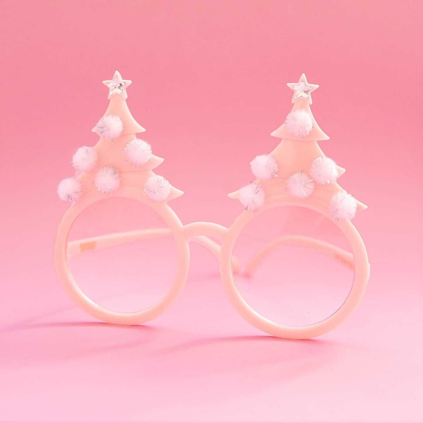 Christmas Tree Holiday Glasses - Pastel Pink