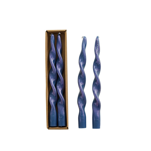 Iridescent Twisted Taper Candles