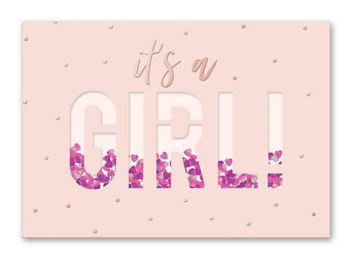 IT’S A GIRL! Confetti Greeting Card