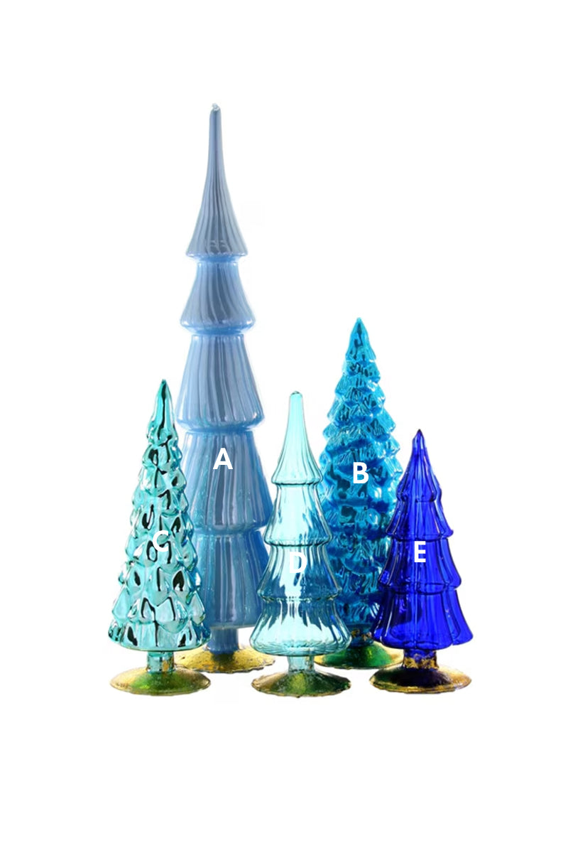 Colorful Glass Christmas Trees