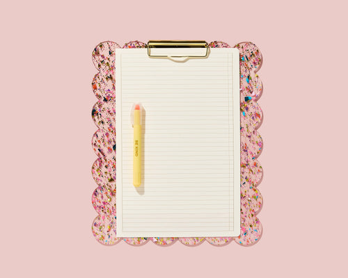 Large Scalloped Clipboard - Happy Confetti
